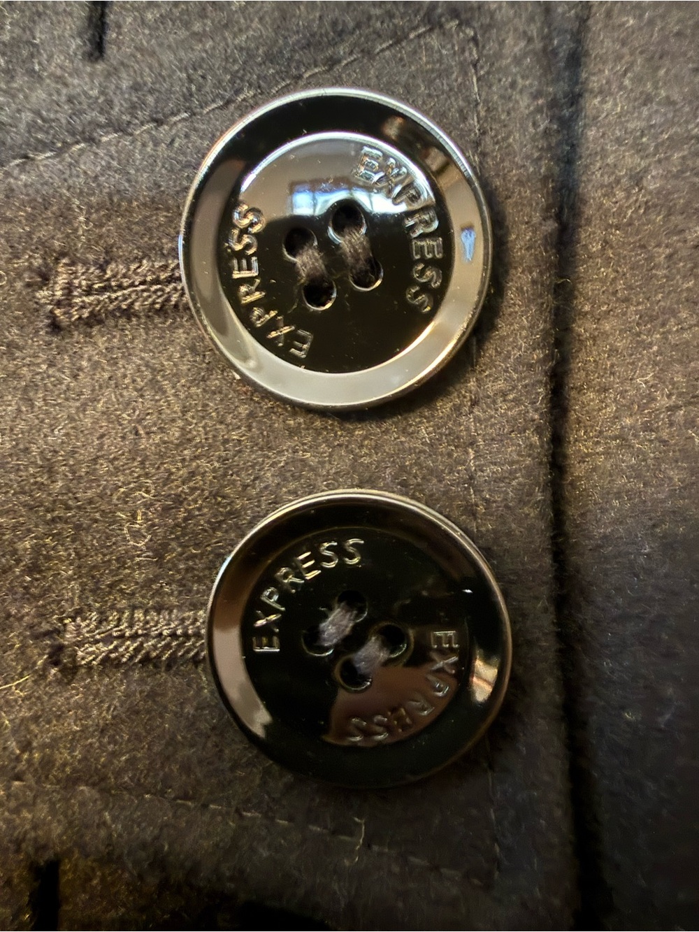 Express Black Pea Coat with Leopard-Print Lining - Picture 5 of 6